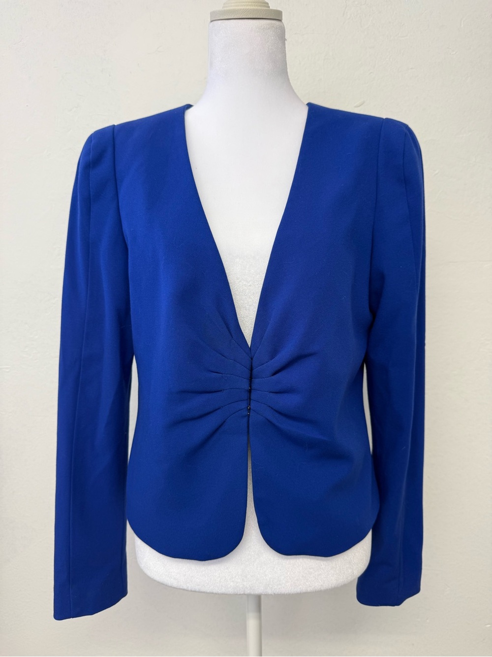 H&M Cobalt Blue Ruched Front Blazer Jacket